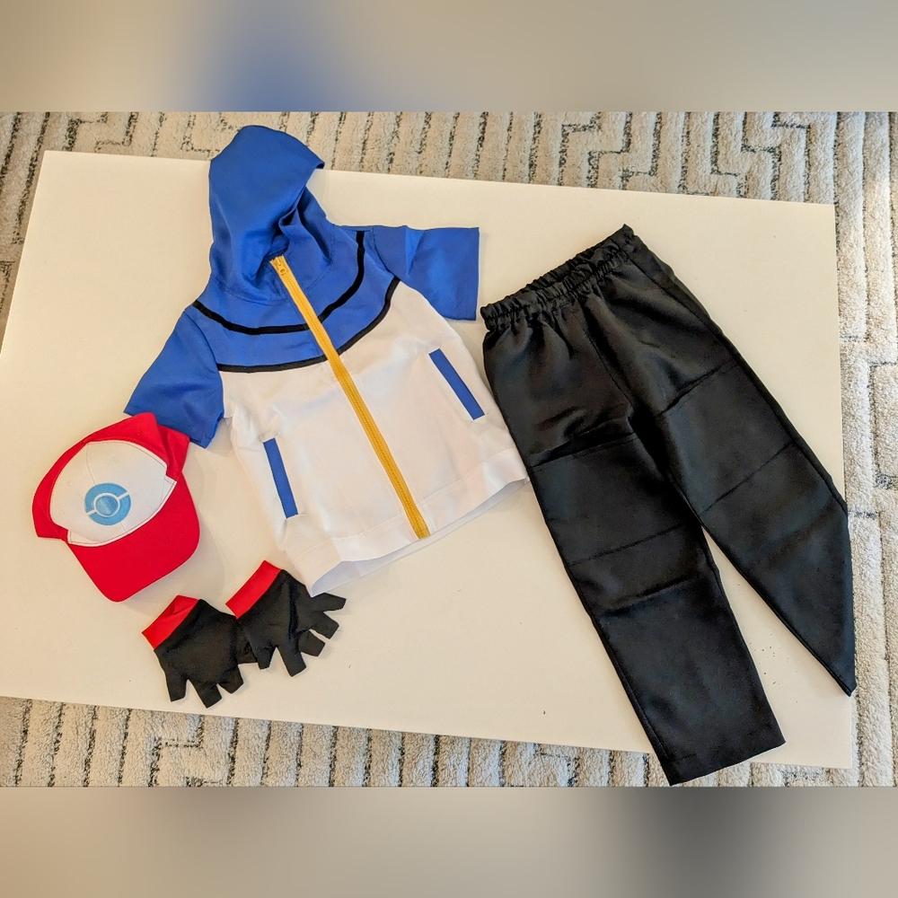 Kids Pokemon Trainer Ash Ketchum Halloween Costume Size Small (4-6)